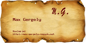 Max Gergely névjegykártya